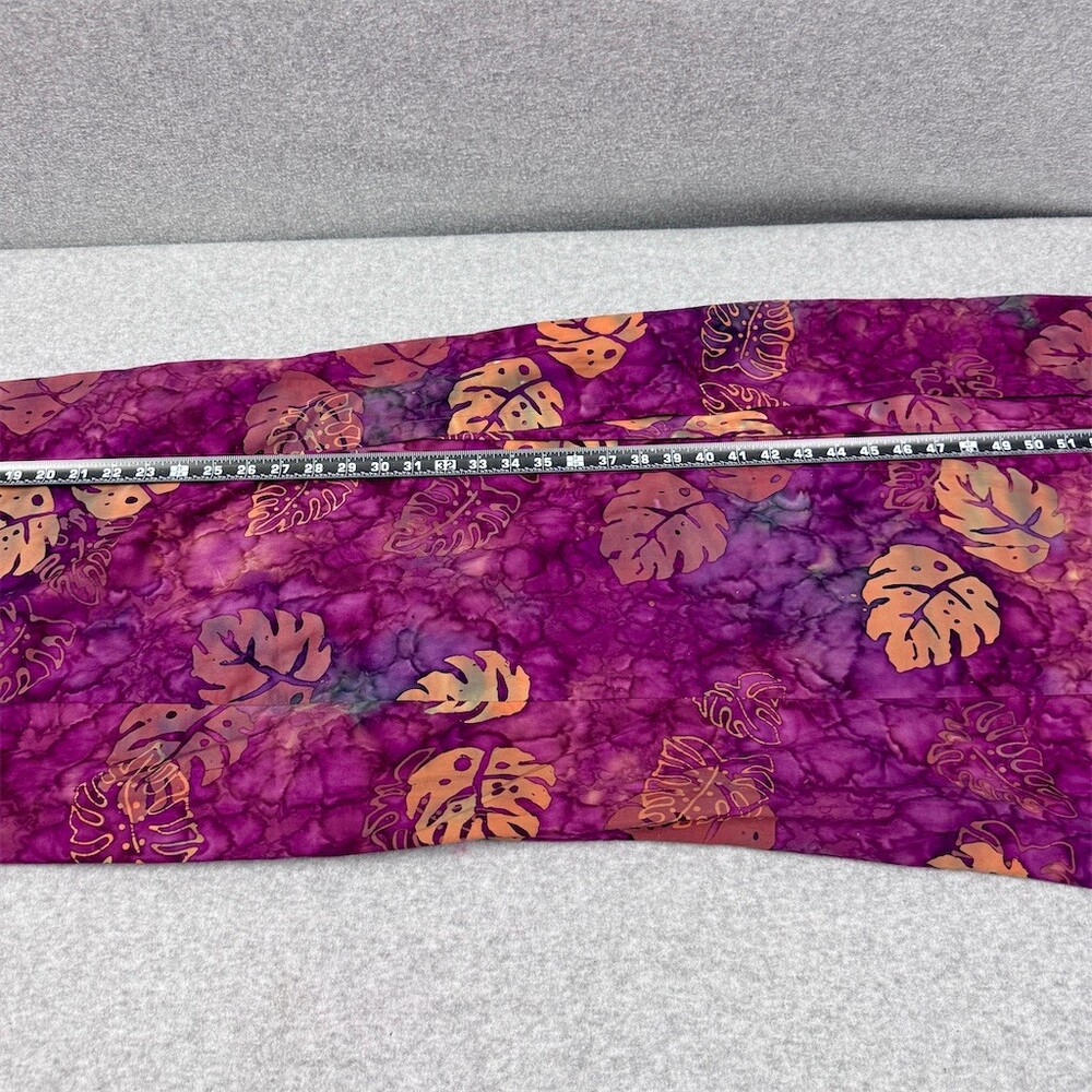 TropiCouture Womens Cotton Maxi Dress Size M Purple Batik Tropical Leaf One - Picture 8 of 11